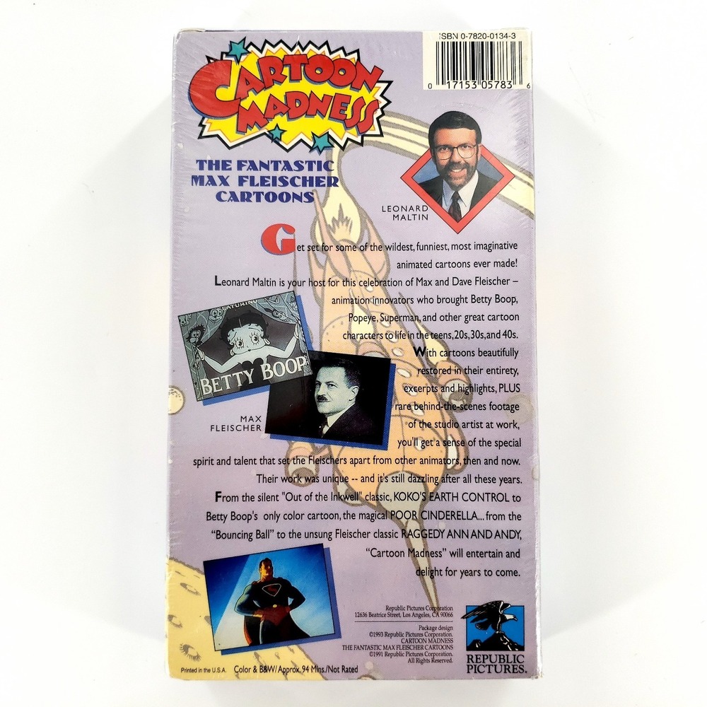 Cartoon Madness The Fantastic Max Fleischer Cartoons VHS Leonard Maltin Sealed - Picture 2 of 6